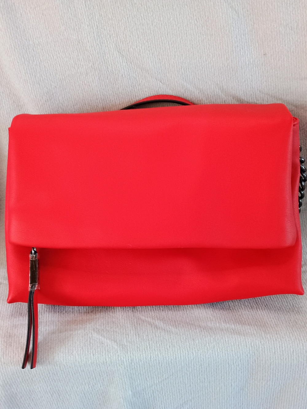 Simply Vera Vera Wang Bright Red Foldover Crossbody with Tassel